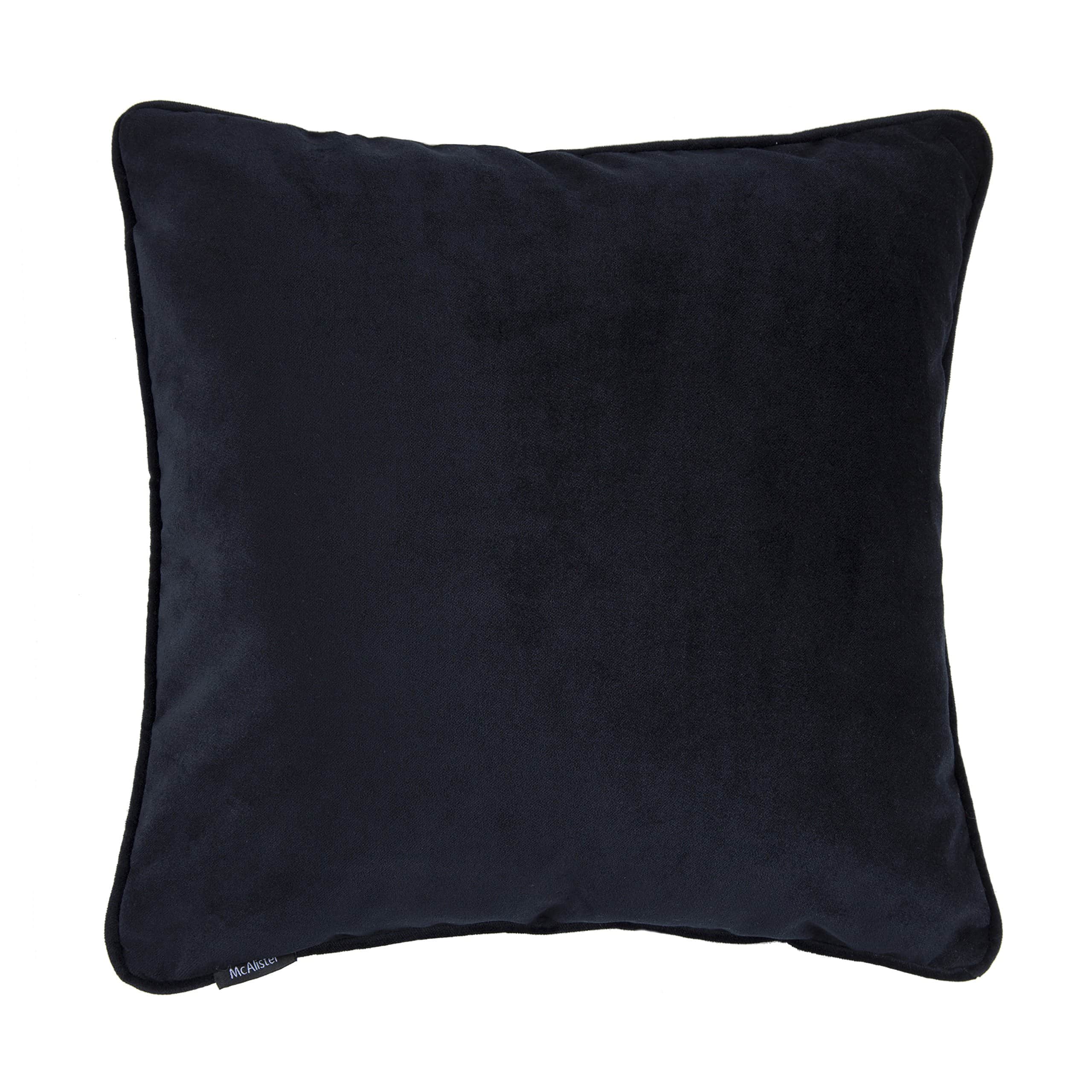 Funda de cojín de terciopelo negro McAlister Textiles