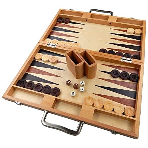 Tablero de Backgammon Duboce Encastrado de Nogal, Haya,