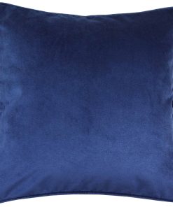 Funda de cojín decorativa de terciopelo liso azul marino