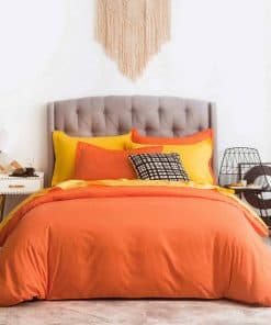 SUSYBAO Funda de Edredón Naranja Individual 100% Algodón 2