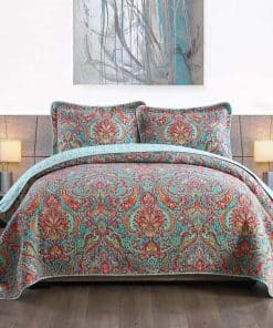 NEWLAKE Juego de Colcha de Algodón-Reversible Edredón