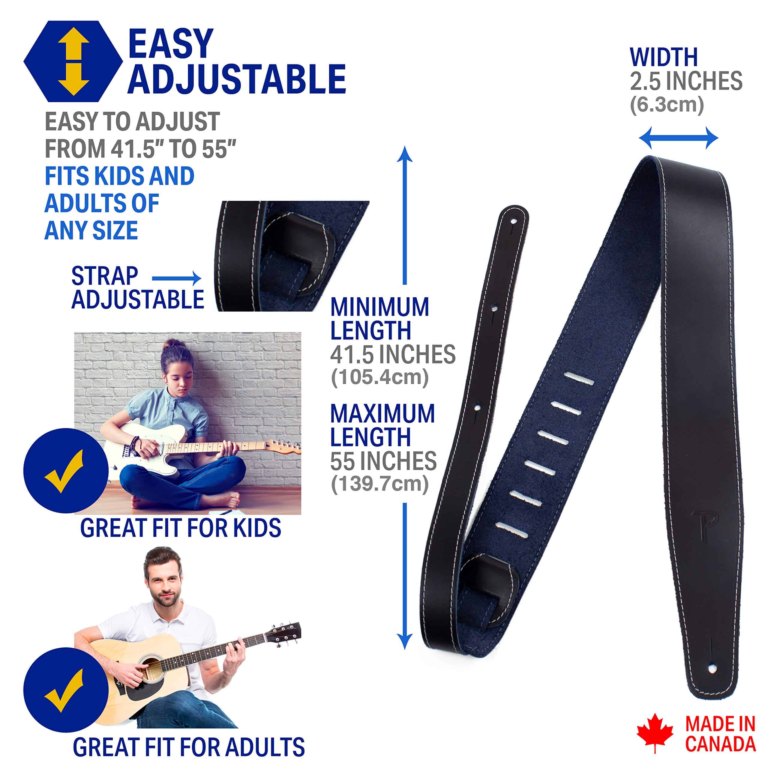 Correa ajustable para guitarra Perri's -Azul - Imagen 3