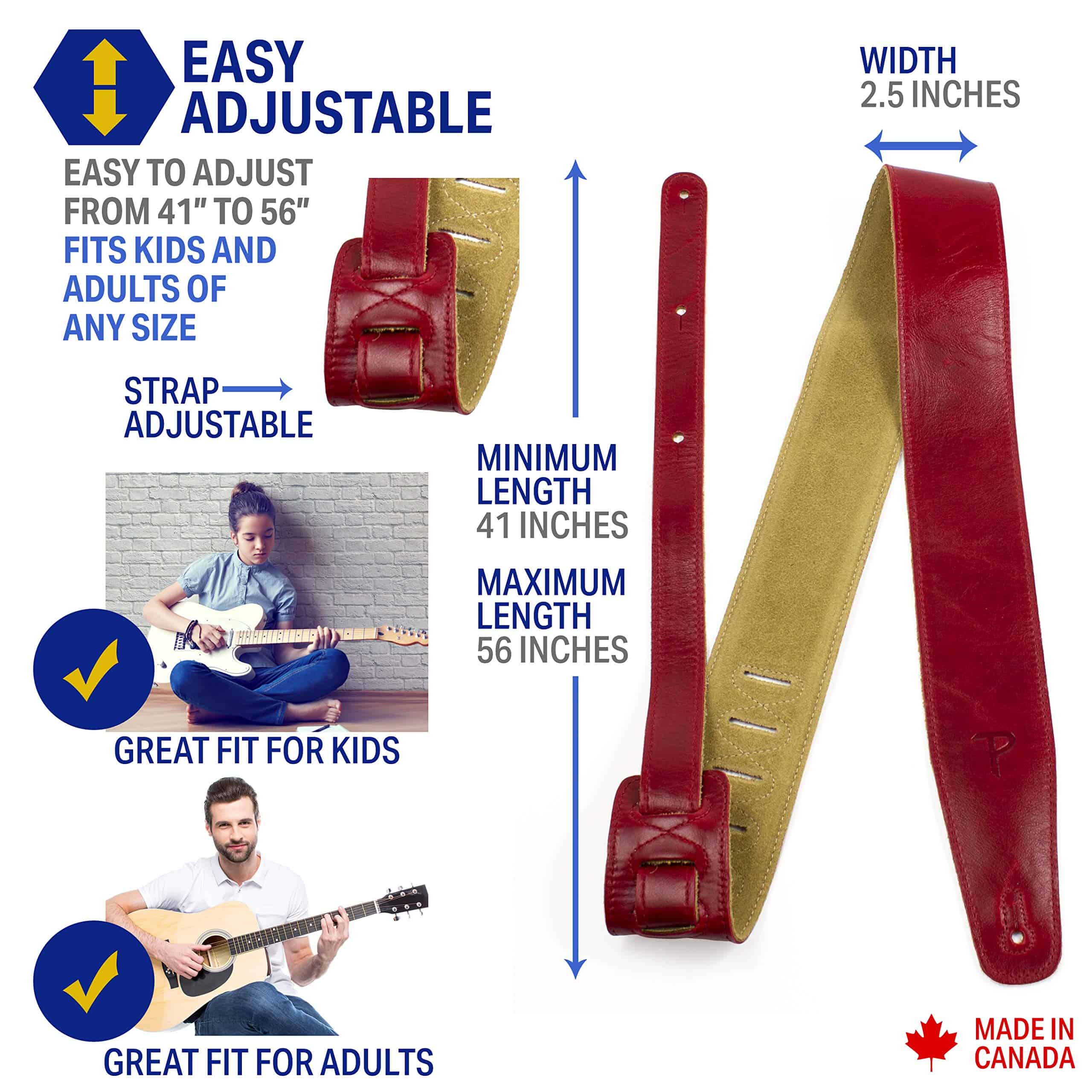 Correa de guitarra de cuero Perri's Leathers con respaldo - Imagen 3