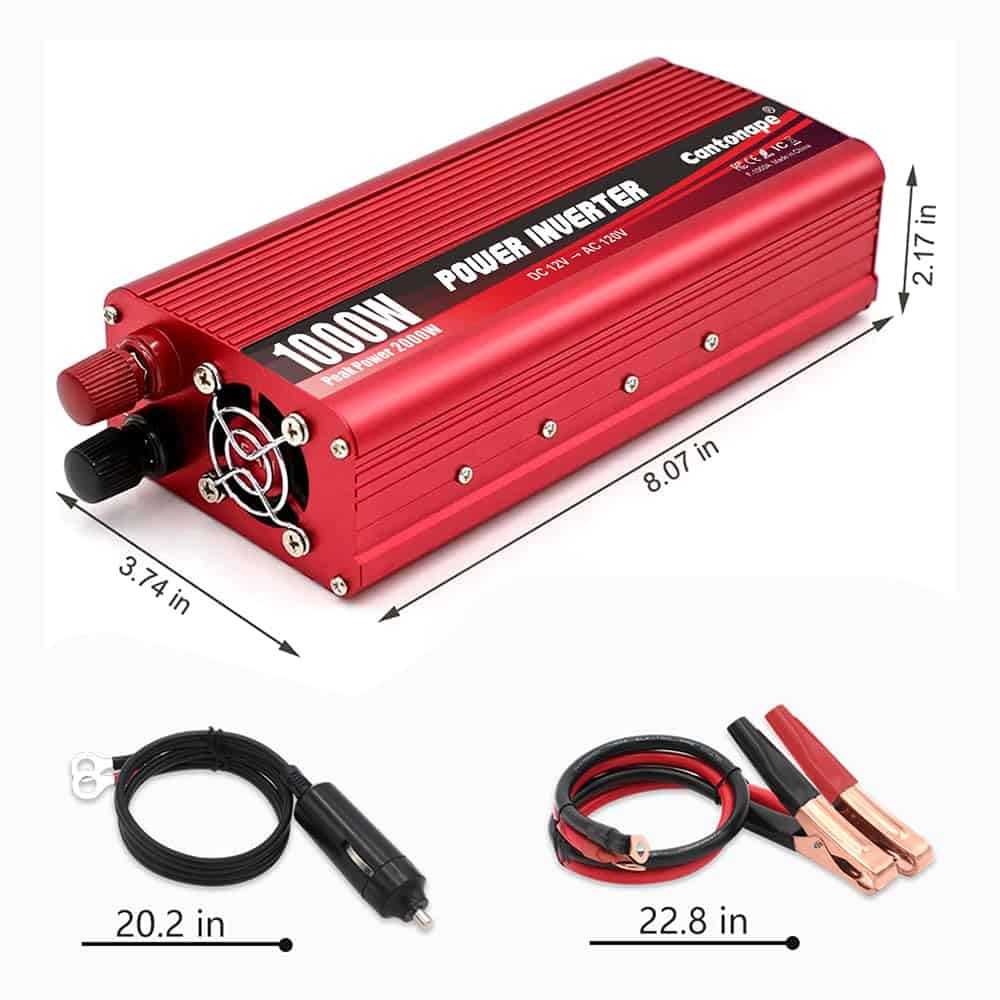 Cantonape 1000W/2000W(Peak) Convertidor de corriente DC 12V - Imagen 5