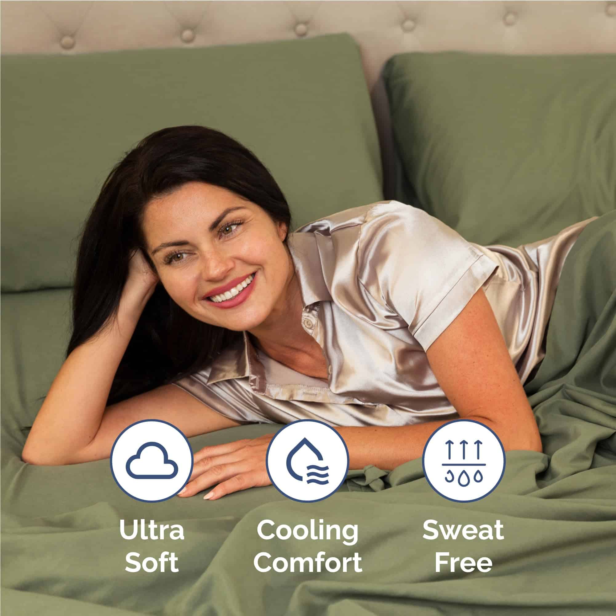 Juego de sábanas de tamaño Twin XL de 3 -Verde salvia - Imagen 5