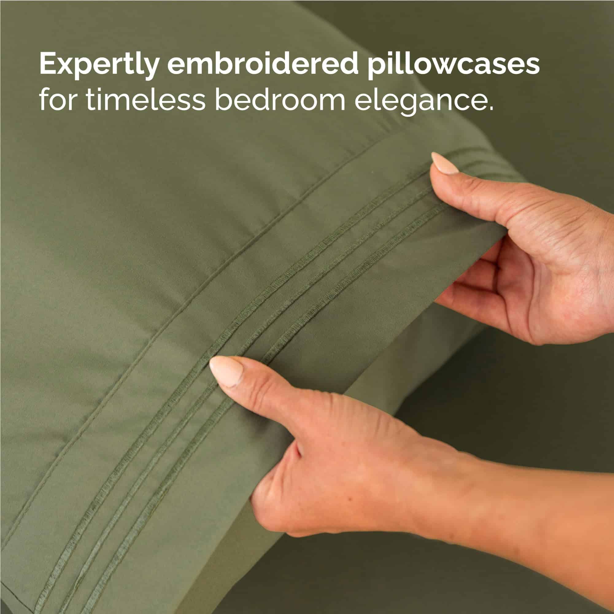 Juego de sábanas de tamaño Twin XL de 3 -Verde salvia - Imagen 7