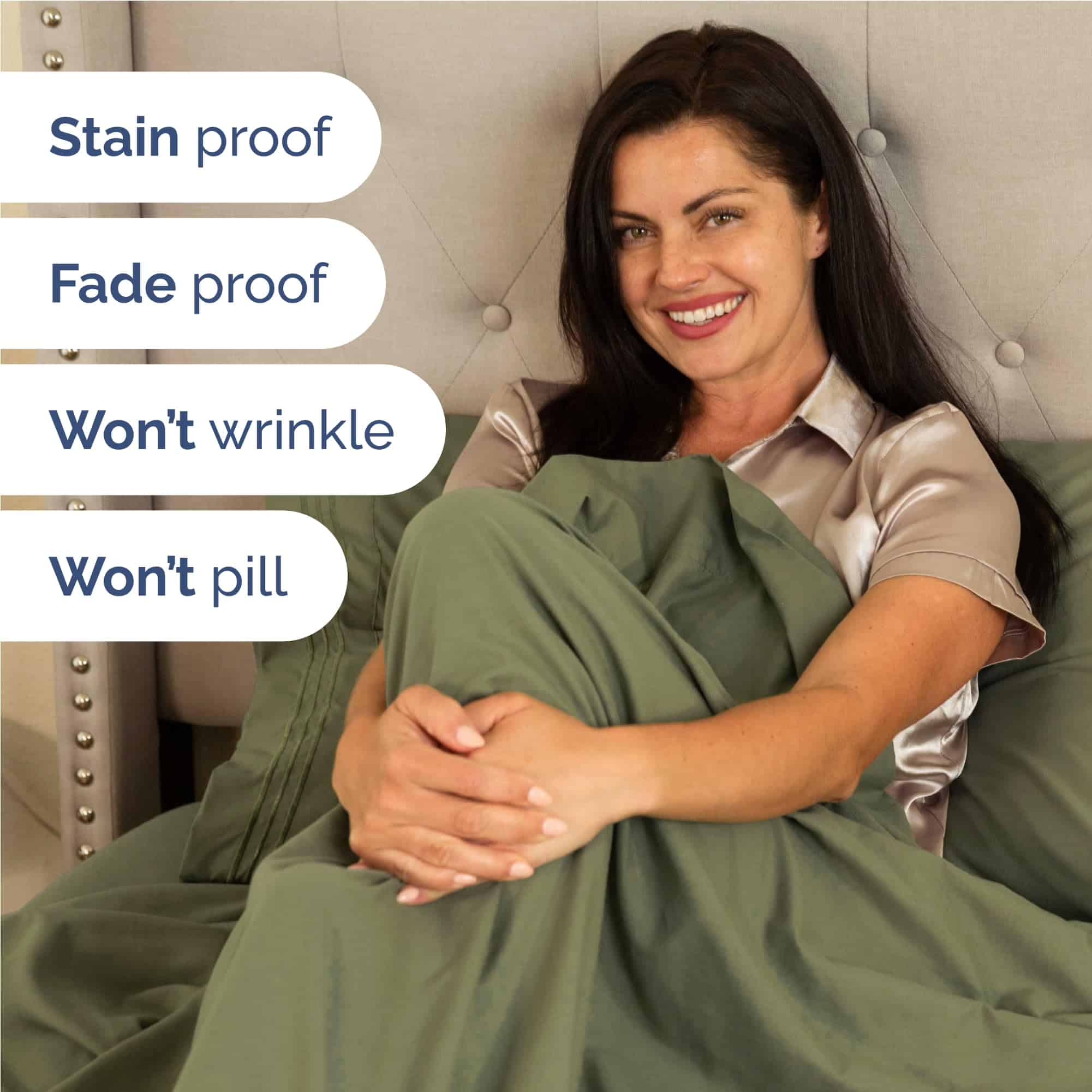 Juego de sábanas de tamaño Twin XL de 3 -Verde salvia - Imagen 6