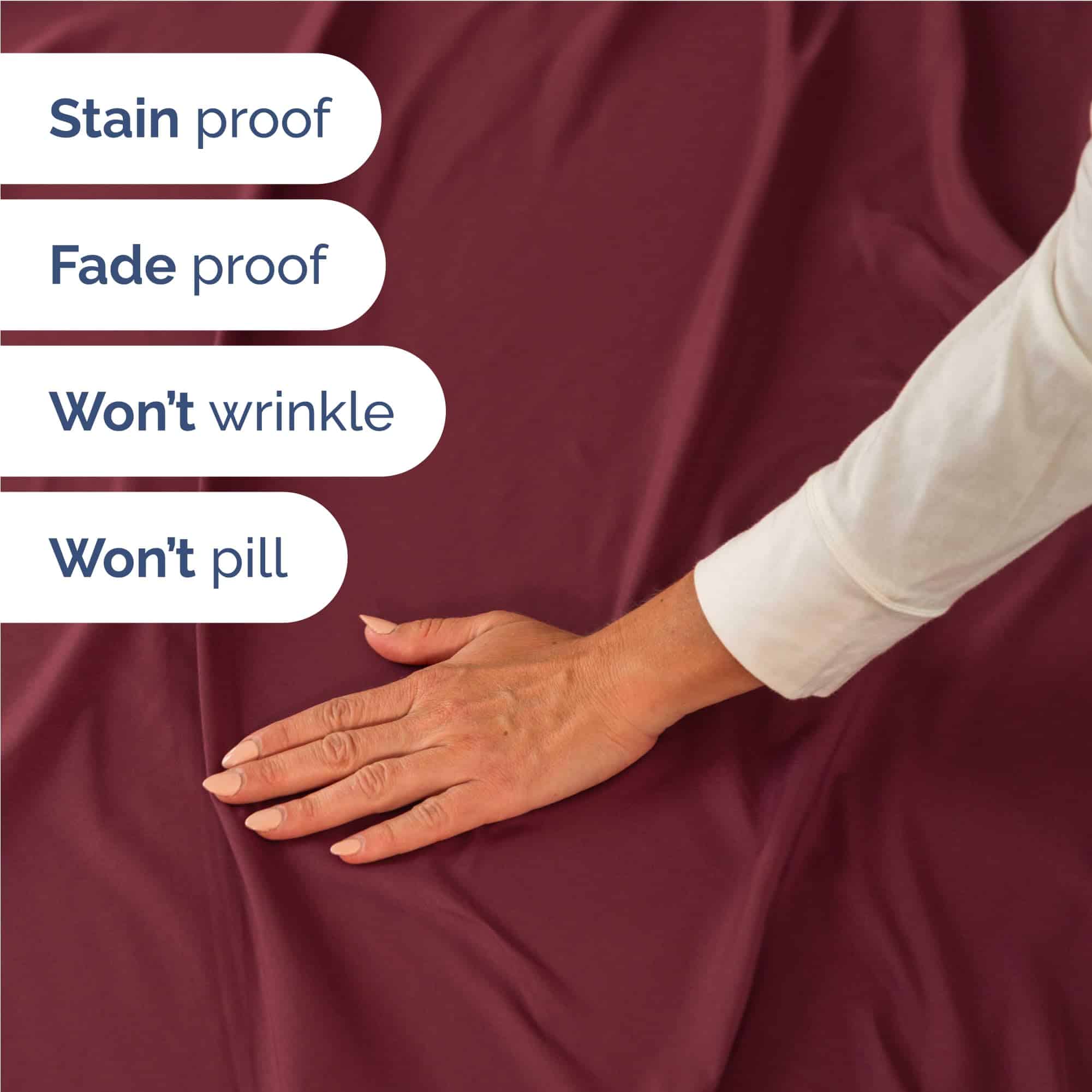 Juego de sábanas Twin XL de 4 piezas - Cómodas, -Borgoña - Imagen 6