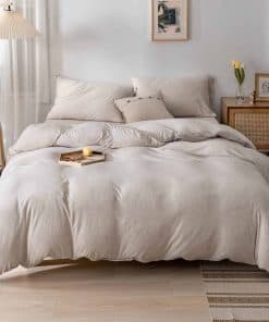 Juego de Funda de Edredón de Punto de Jersey DONEUS 100%