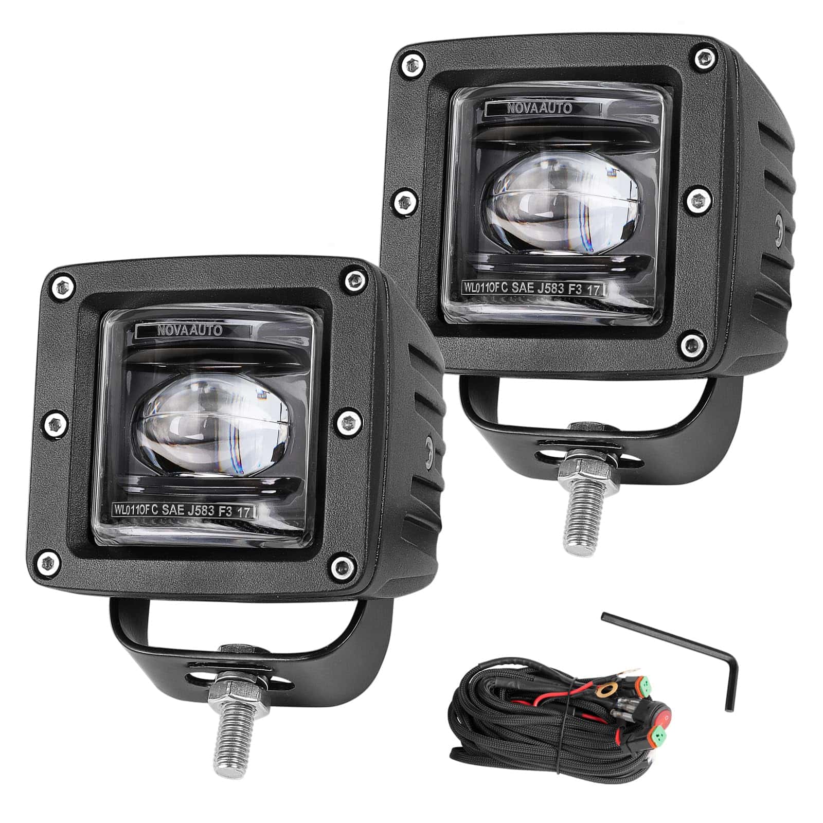 OFFROADTOWN LED Pods, 2pcs 3'' Luces antiniebla LED Off