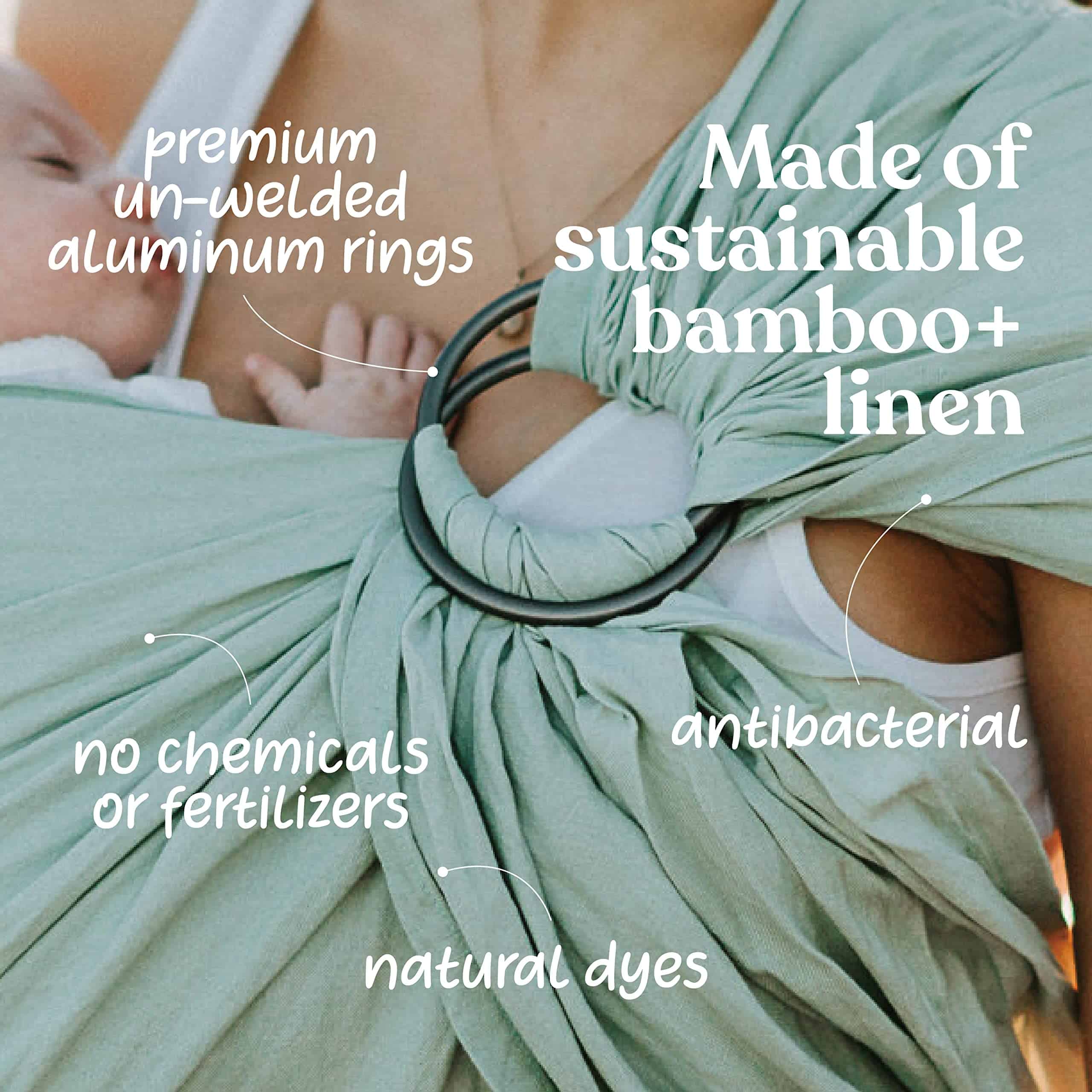 Fular Portabebés Nalakai. Eco-Amigable, Suave Bambú y Lino, - Imagen 9