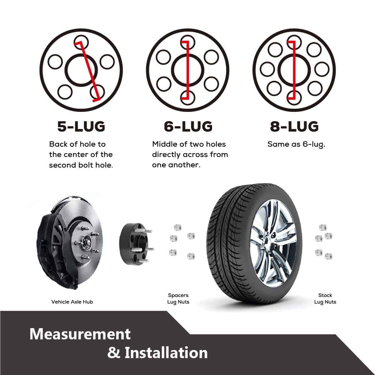 Adaptadores de Rueda 5x4.5 a 5x5 4 Piezas para Je-ep Jk Wk - Imagen 9