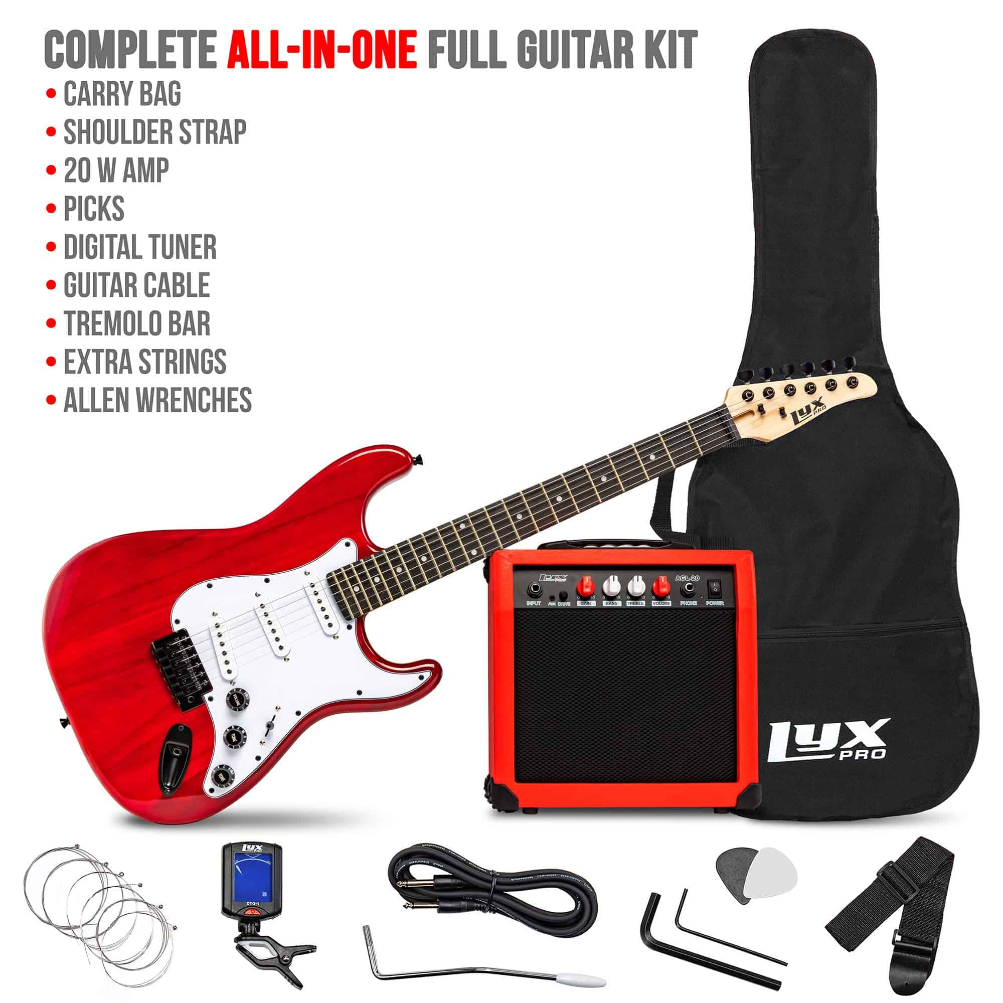 Kit de Guitarra Eléctrica LyxPro de 39 pulgadas con - Imagen 3