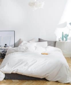 SUSYBAO Juego de Funda Nórdica Blanca Queen -Off White