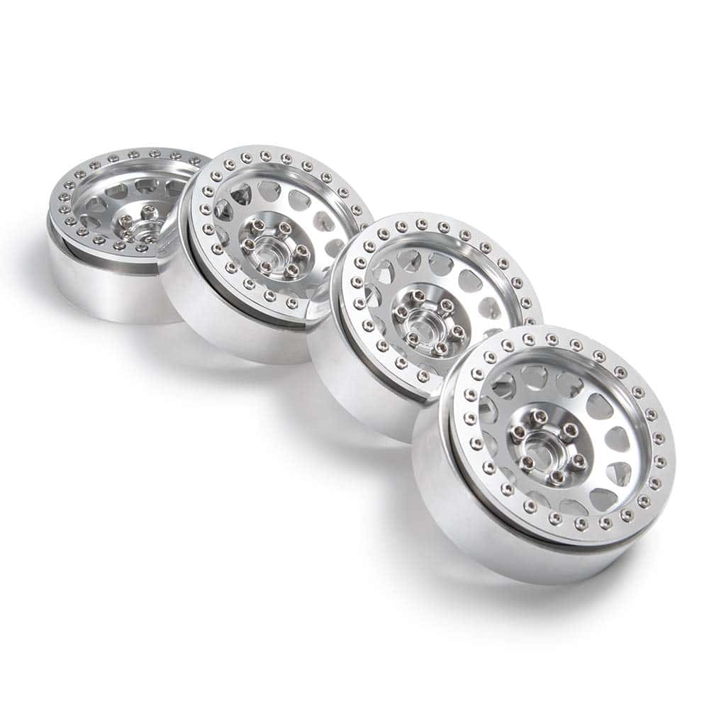 RCLIONS 4PCS Rines de Aleación de Aluminio 2.2" Beadlock