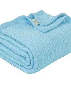 Manta de algodón king size TreeWool para cama -Azul Claro