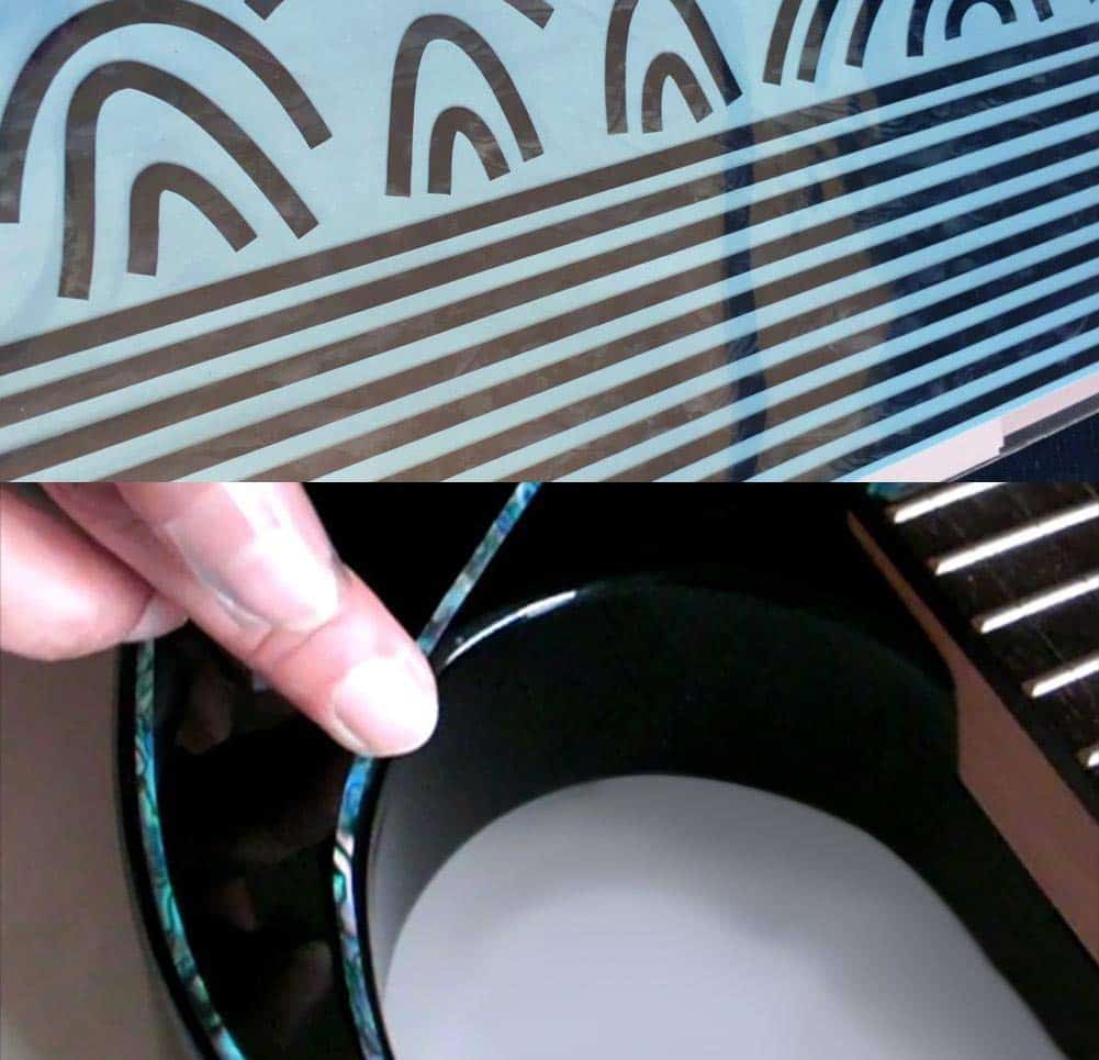 Calcomanía/Adhesivo para cuerpo, mástil, pala (Negro Perla)