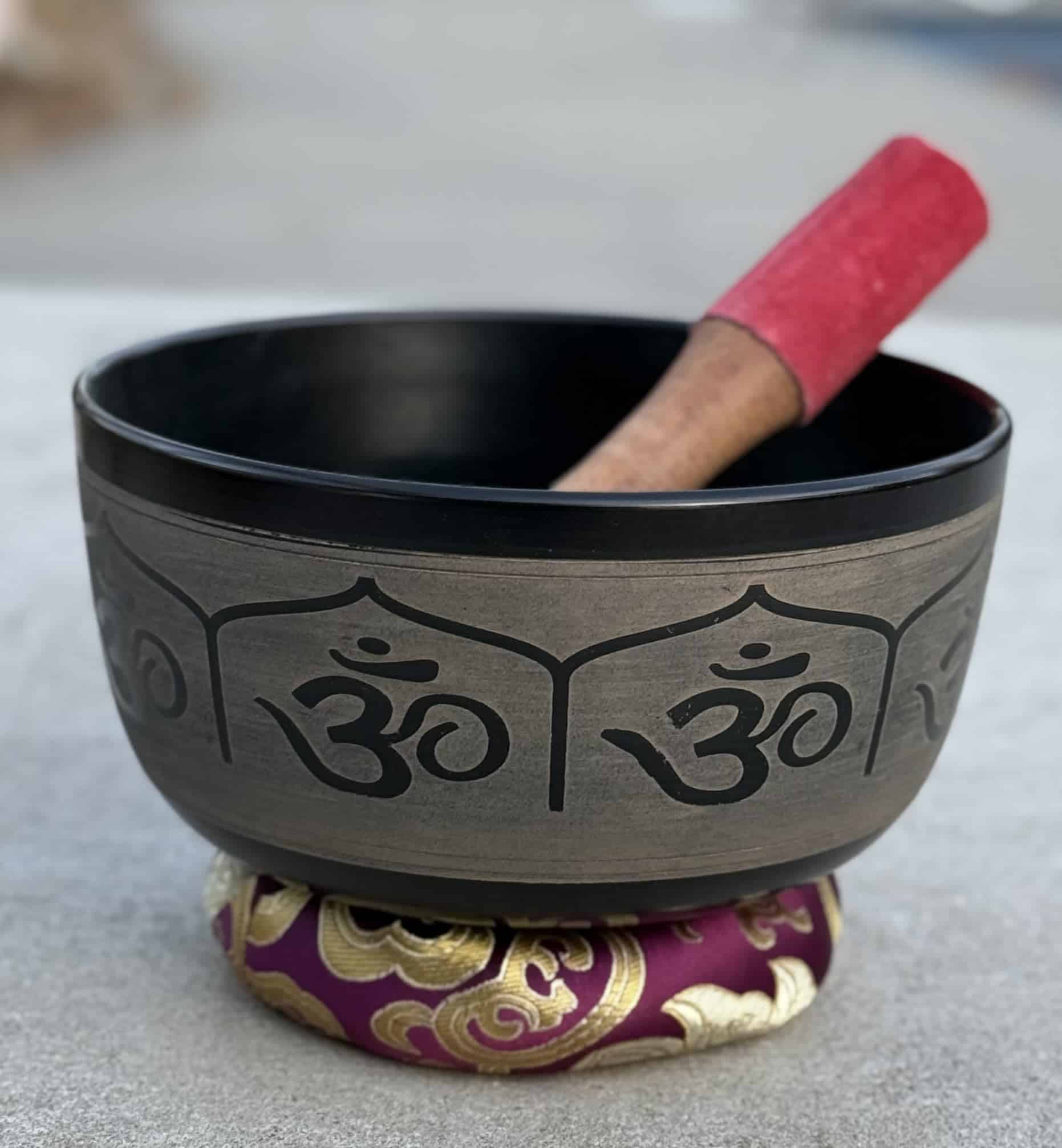 DharmaObjects Juego de Cuenco Tibetano de Meditación Hindu