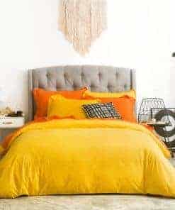 SUSYBAO Funda de Edredón Amarilla Queen 100% Algodón Juego