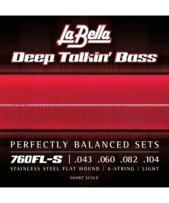 Cuerdas de bajo cortas de acero inoxidable La Bella 760FL-S