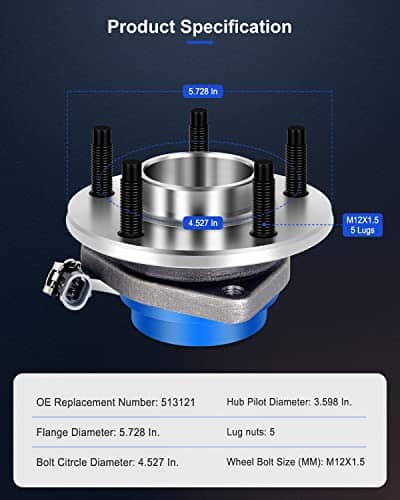 ECCPP 2 Eje delantero Conjunto de rodamiento de rueda 97-05 - Imagen 5