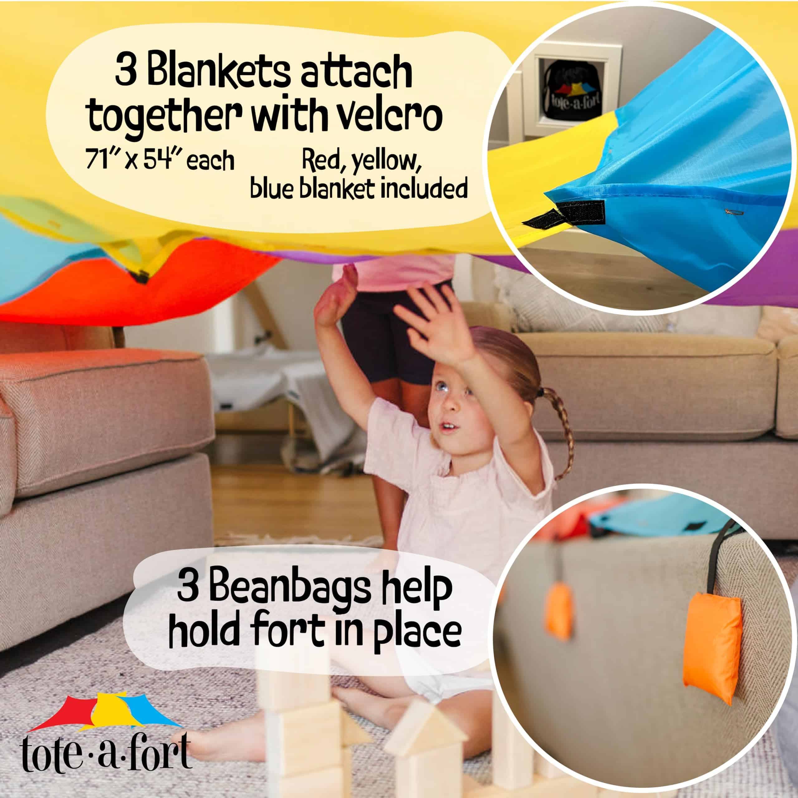 TOTEAFORT Original Blanket Fort Building Kit for Kids - - Imagen 5