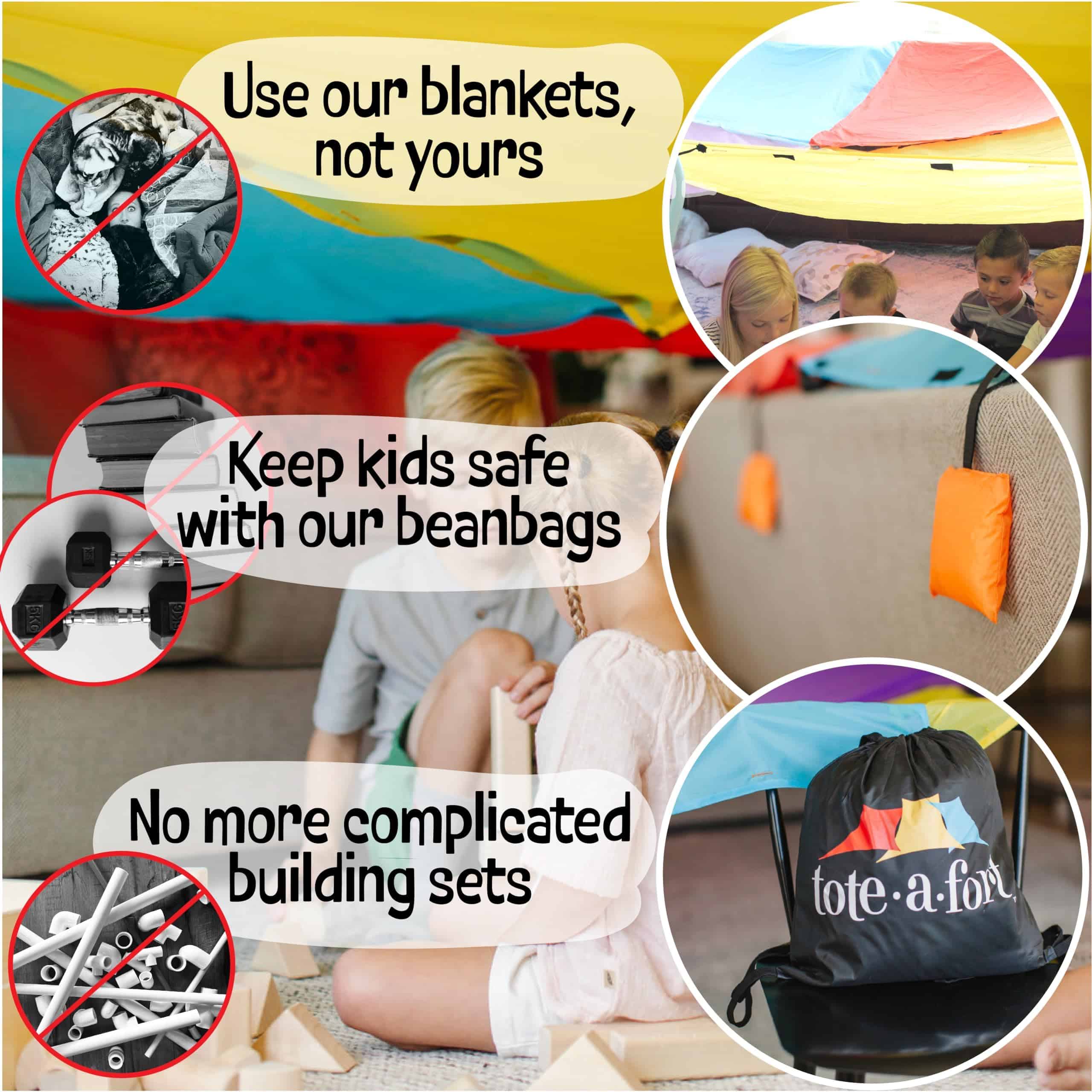 TOTEAFORT Original Blanket Fort Building Kit for Kids - - Imagen 7