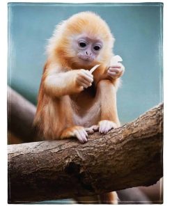 Manta de 50" x 80" YISUMEI para Sofá, con Dibujo de Mono