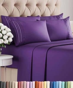 Juego de sábanas Cal King de 6 piezas - Cómodo, -Morado
