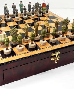 Juego de Ajedrez WWII EE. UU. Vs Alemania con Tablero de 17