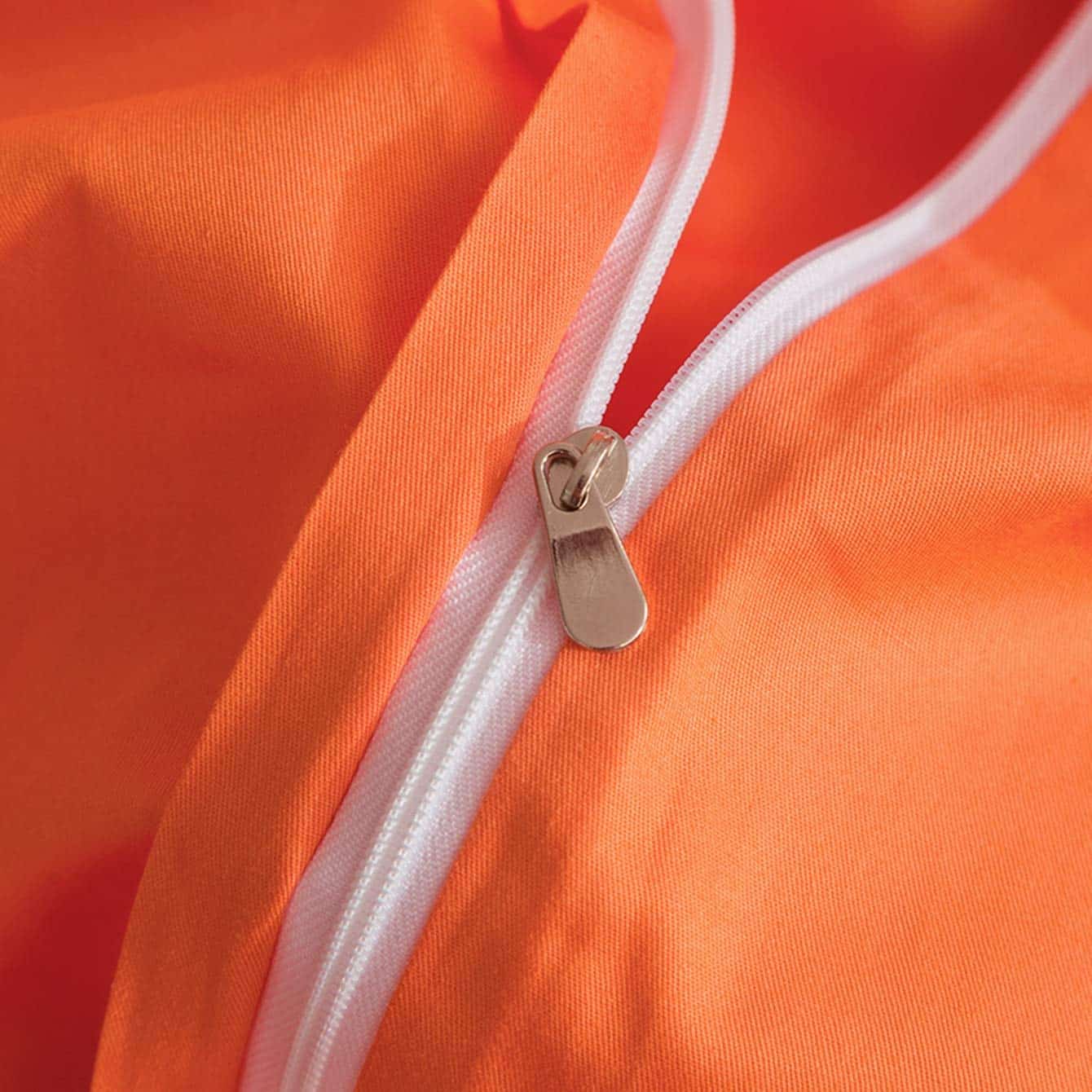 SUSYBAO Funda de Edredón 100% Algodón King Naranja Juego de - Imagen 4