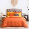 Juego de Funda de Edredón de Algodón 100% Naranja Queen