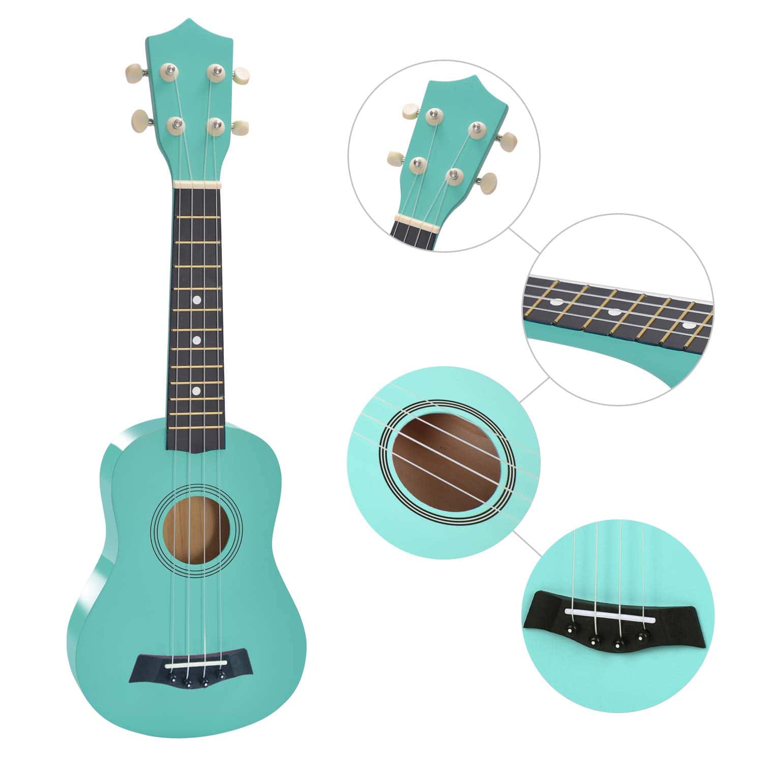 Paquete de principiante de ukelele soprano, 21 pulgadas con - Imagen 6