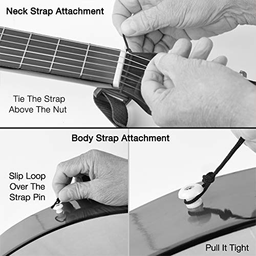 Guitarra de Madera de 38" con Estuche y Accesorios para - Imagen 8