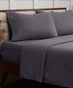 Juego de sábanas de franela de algodón -Gris