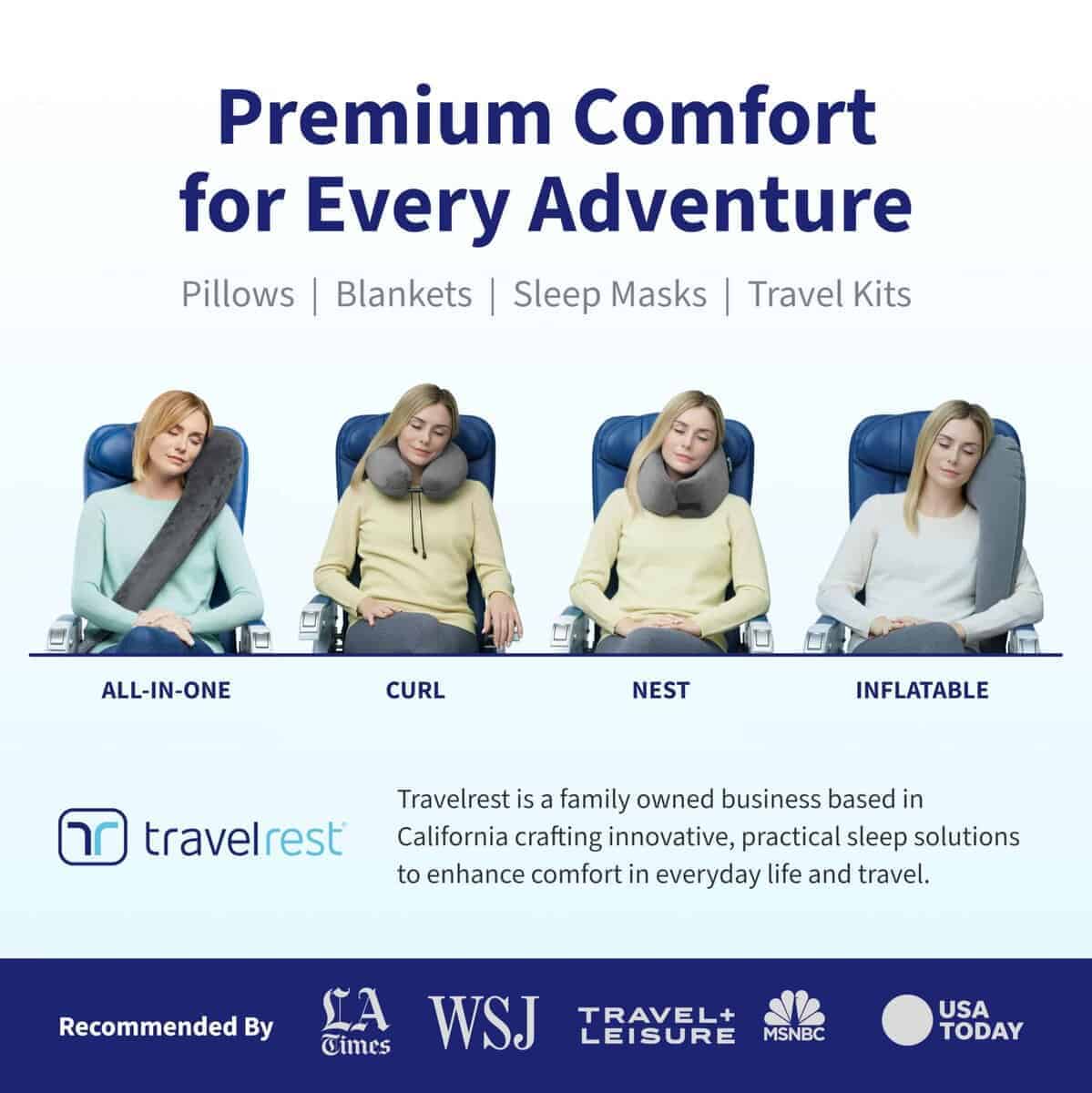 Almohada de Viaje de Espuma de Memoria TRAVELREST - Imagen 6