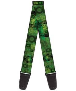 Correa de Guitarra Buckle-Down - GREEN LANTERN/Logo Collage