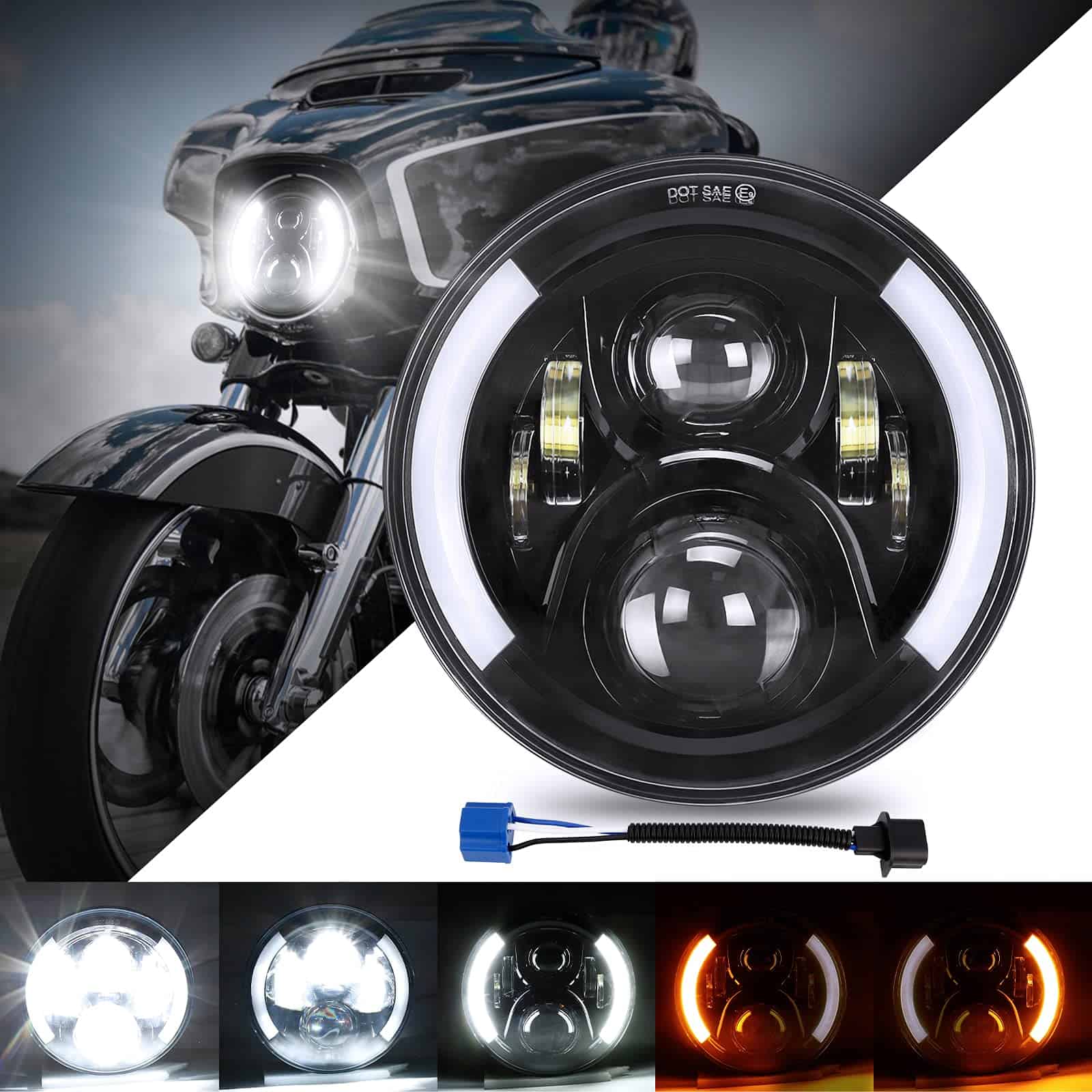 Faros LED de 7 pulgadas para motocicleta SUPAREE compatible