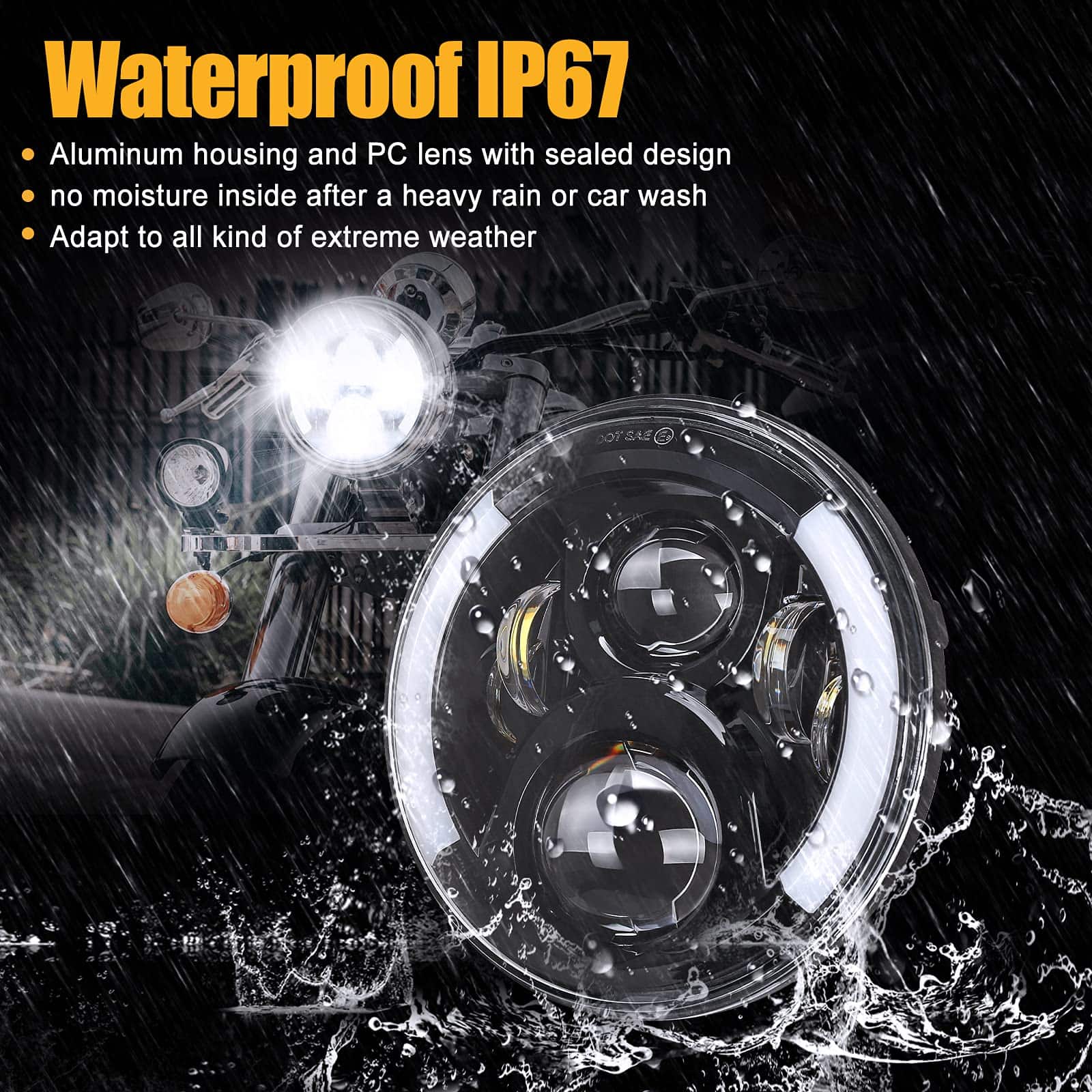 Faros LED de 7 pulgadas para motocicleta SUPAREE compatible - Imagen 6