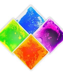 LOLUEN Pack de 4 Baldosas Líquidas Sensoriales Multicolor