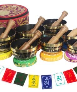 Auténtico Cuenco de Meditación Decorado con 7 Metales en