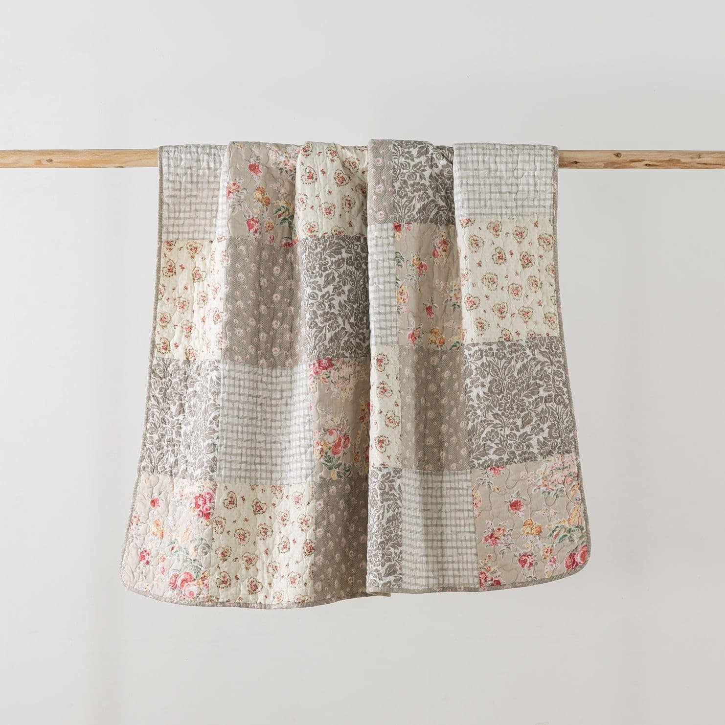 Manta de algodón acolchada SLPR, 50 "x 60" Colcha floral de - Imagen 9