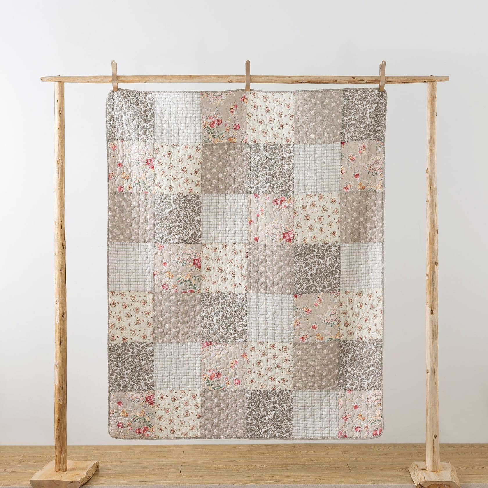 Manta de algodón acolchada SLPR, 50 "x 60" Colcha floral de - Imagen 3