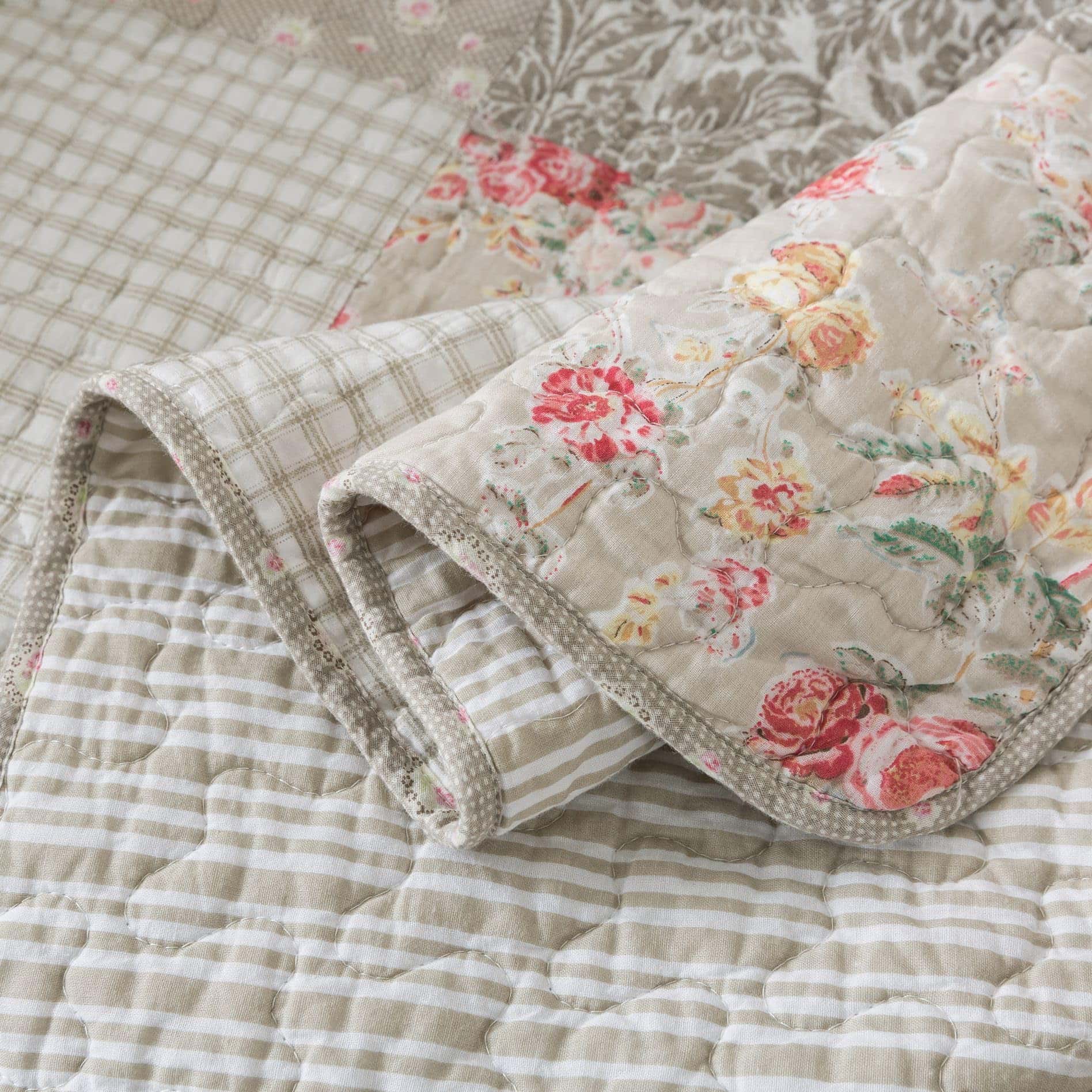 Manta de algodón acolchada SLPR, 50 "x 60" Colcha floral de - Imagen 7