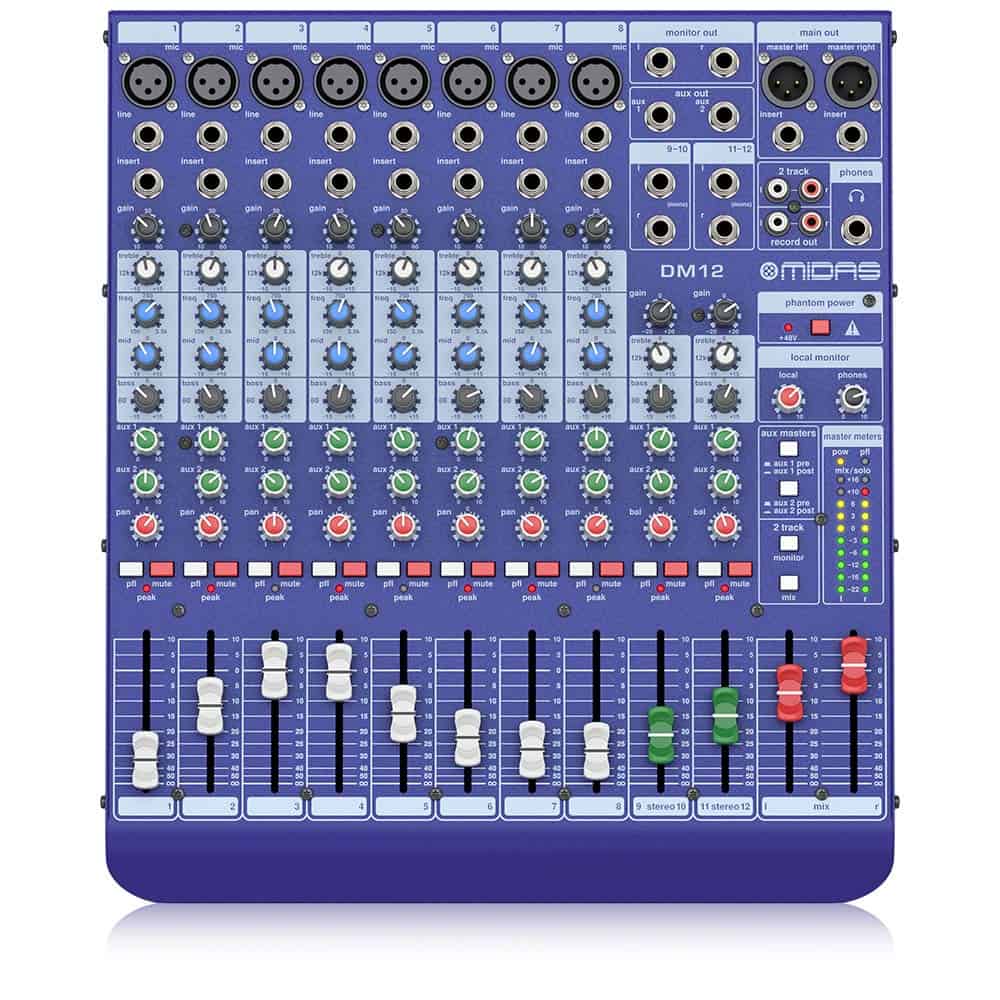 Midas DM12 Mezcladora Analógica de 12 Entradas para Directo