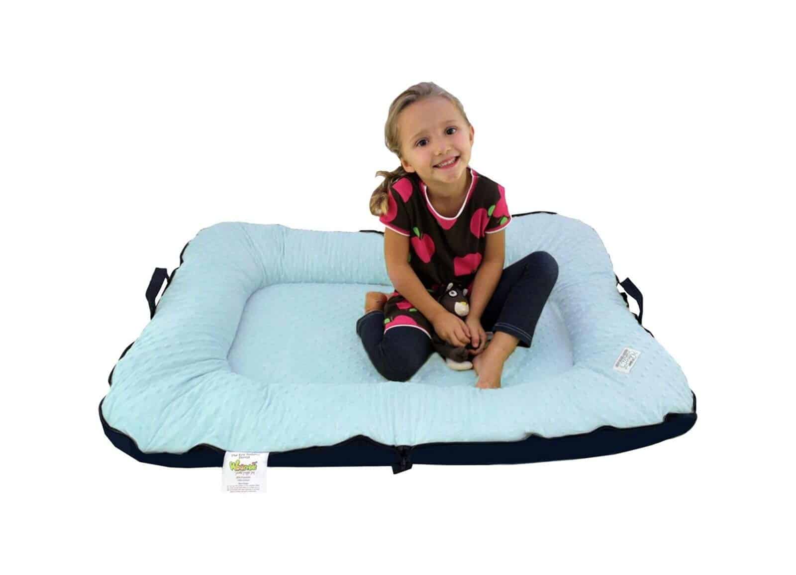 Woombie Toddler Eco Donut Portable Play Mat, Azul Claro,