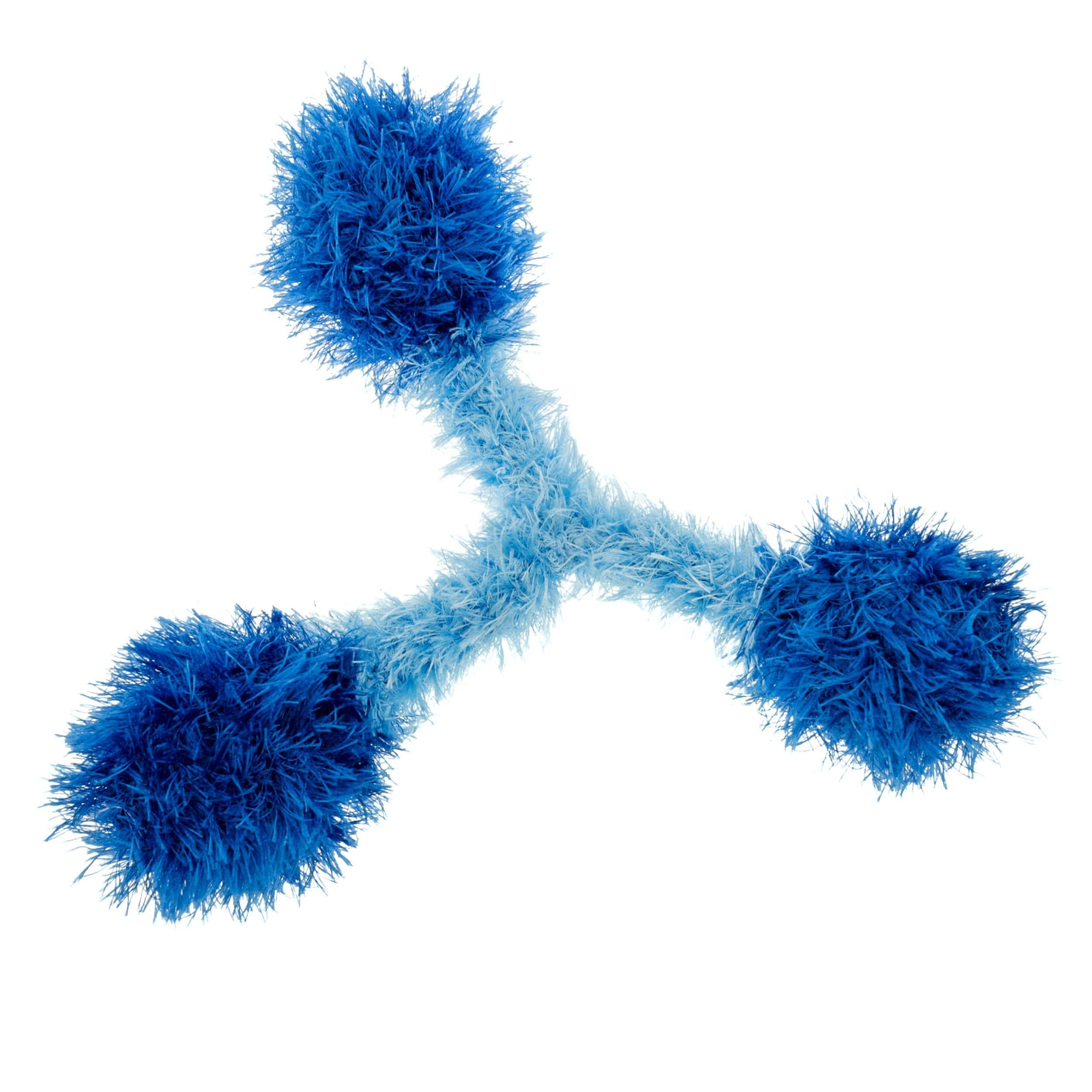 Juguete para perro squeaky hecho a mano Trio - grande / azul