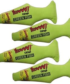 Yeowww! Pescado de Catnip Verde Pack de 4 | Hoja Pura y