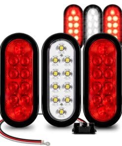 TRUE MODS 4 Rojo + 2 Blanco 6" Oval LED Kit de Luz Trasera