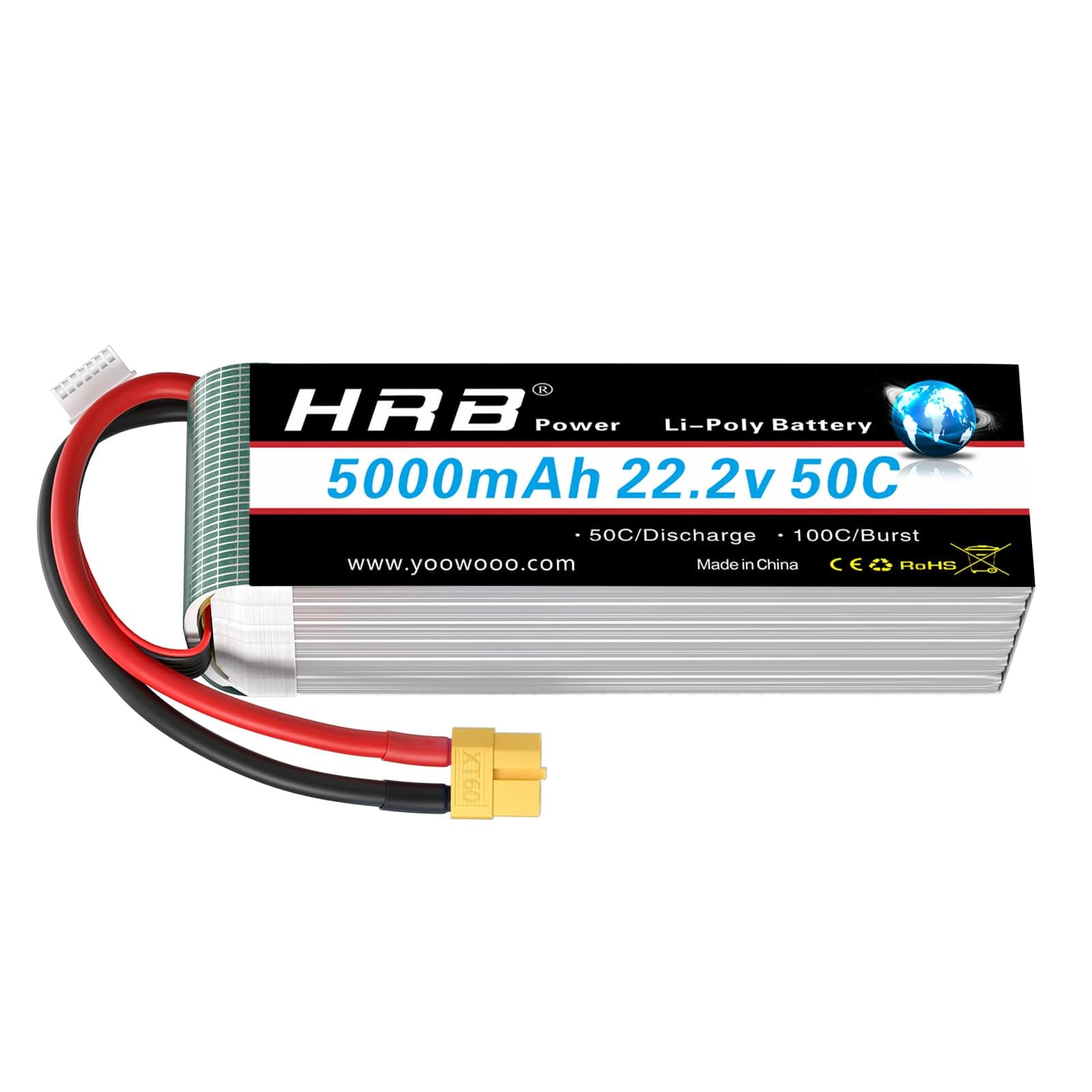 HRB 6S 5000mAh Batería Lipo XT60 50C-100C 22.2V Batería